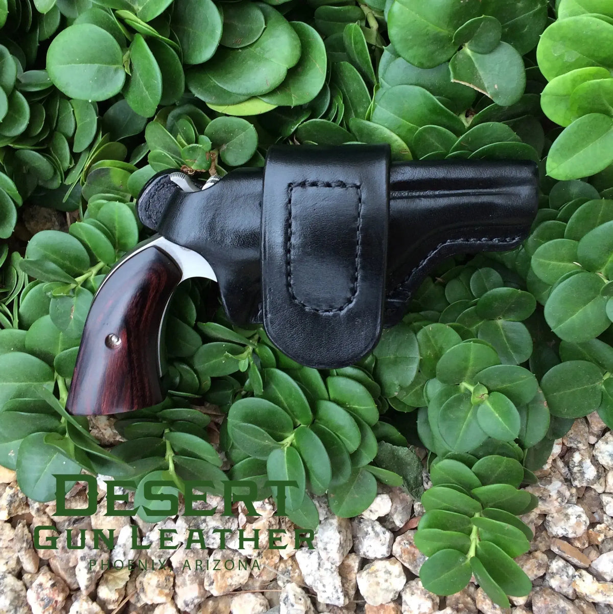 Right Hand Driving Holster for a NAA Ranger 2 1/2 inch, black leather with black stitching